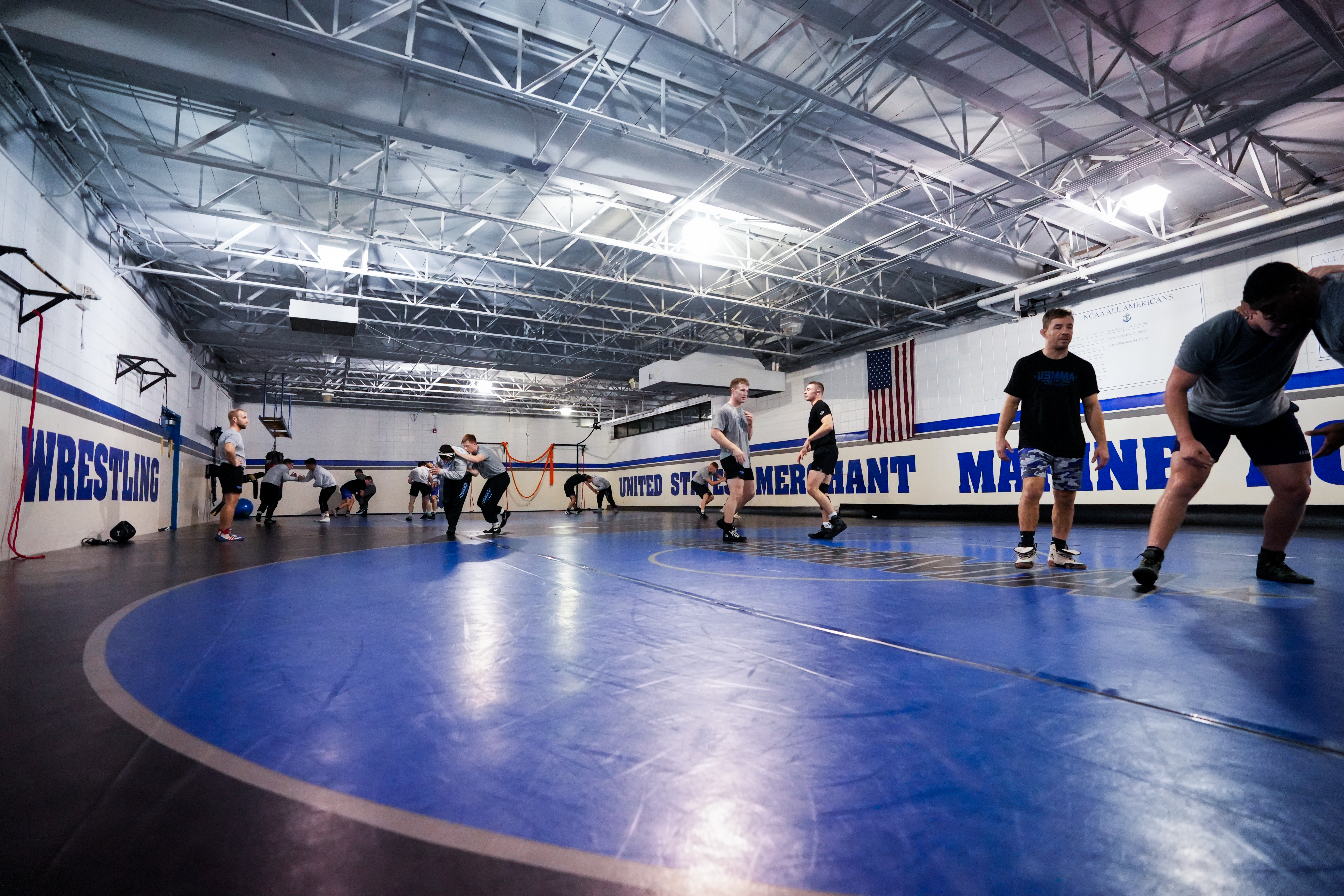 Wrestling practice at Merchant Marine Academy